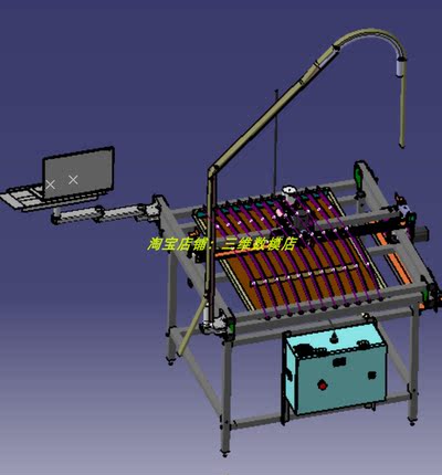 数控等离子切割机3D三维几何数模型stp格式笔记本电脑电控制结构