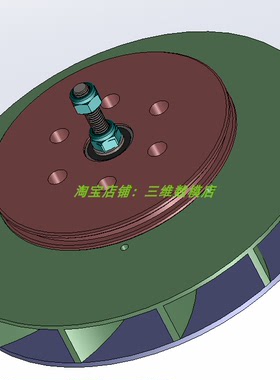 10cm涡轮皮带轮槽3D三维几何数模型Solidworks含参stp法兰盘螺栓