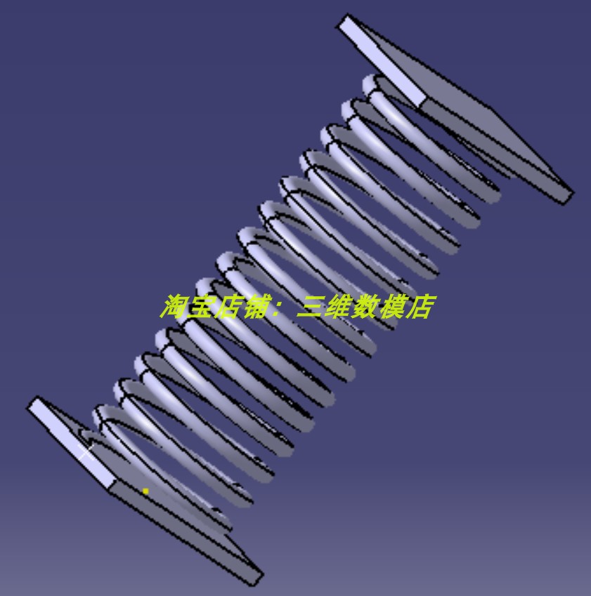 螺旋弹簧catia含参3d三维几何数模型负载弹簧stp打印素材实体步骤