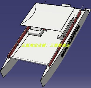 双体船双体艇实体外观楼梯台阶多层船舶三维几何数模型3D打印素材
