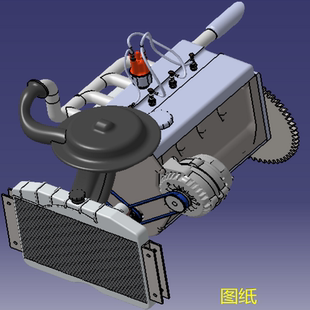L4直列四缸发动机3D三维几何数模型汽油四冲程内燃机stp图纸活塞