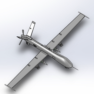 1米捕食者固定翼攻击战斗无人机UAV曲面三维几何数模型Solidworks