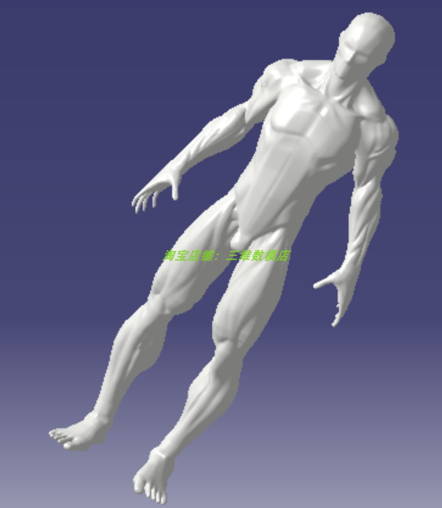男士男生人体肌肉模型三维几何数模型3d打印素材雕塑像stp格式
