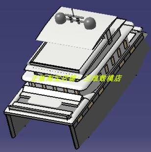 3层双体船 游艇轮船舶 实体外观 三维几何模型数模建模3D打印素材