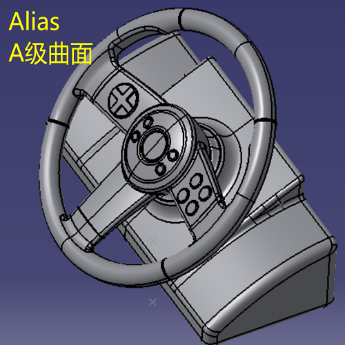 汽车轿车方向盘转向盘中控台a级曲面alias建模3d三维几何数模型