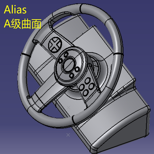 汽车轿车方向盘转向盘中控台A级曲面Alias建模3D三维几何数模型
