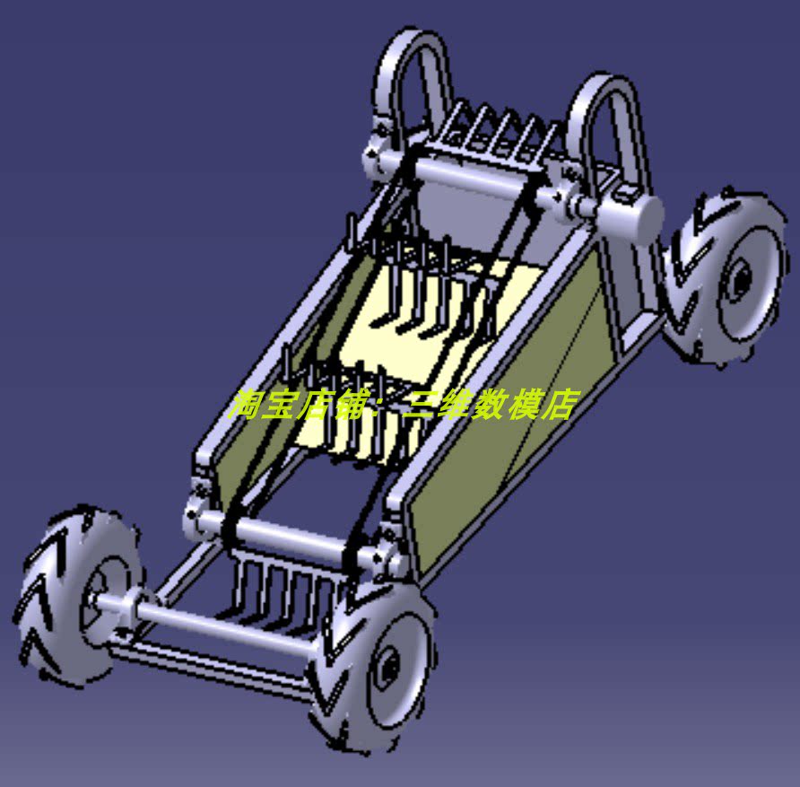 海滩沙滩无人自动清洁清扫车垃圾车机器人3d三维几何数模型发明