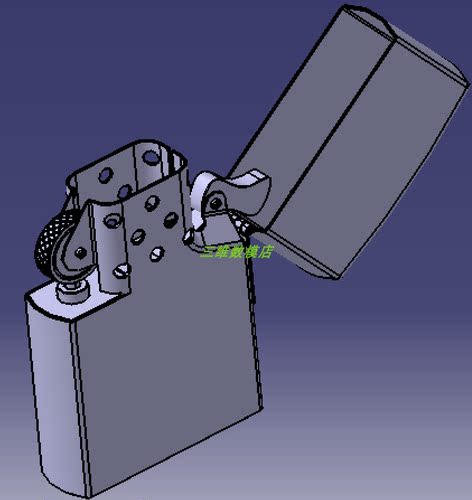 zippo打火机实体3D三维几何数模型经典取打火机step格式内部结构 - 封面