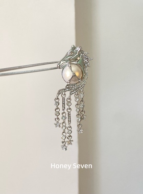 Vintage古着马头珍珠流苏Horse Pearl胸针
