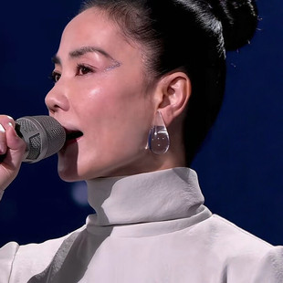 王菲同款树脂水滴耳环女2026春晚轻奢小众高级感夸张透明耳夹耳饰