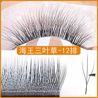 新款海王三叶草睫毛长短穿插嫁接假睫毛超柔软自然浓密美睫店专用