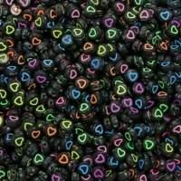 Акриловый, черный, флуоресцентный, английские буквы, 4x, 7mm, 1.5mm