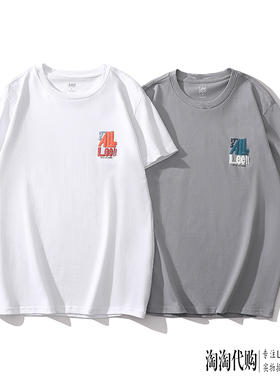 Lee短袖T恤男22春夏圆领纯棉印花LMT0015863RX00F-K14000-A00428
