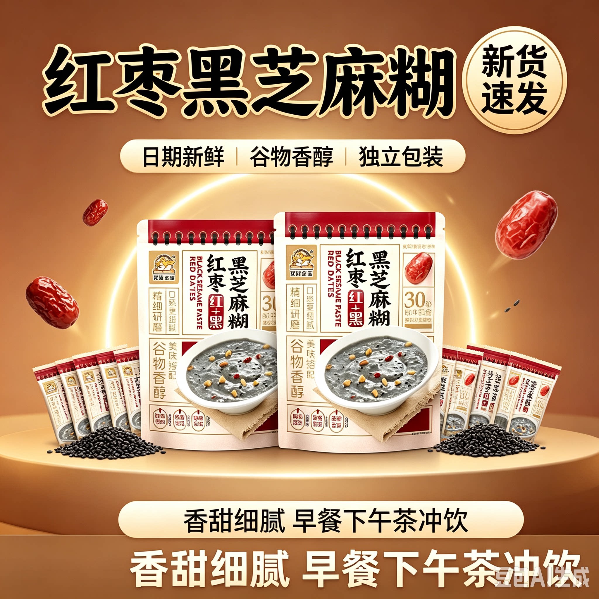 双捷金雀黑芝麻糊燕麦片代餐
