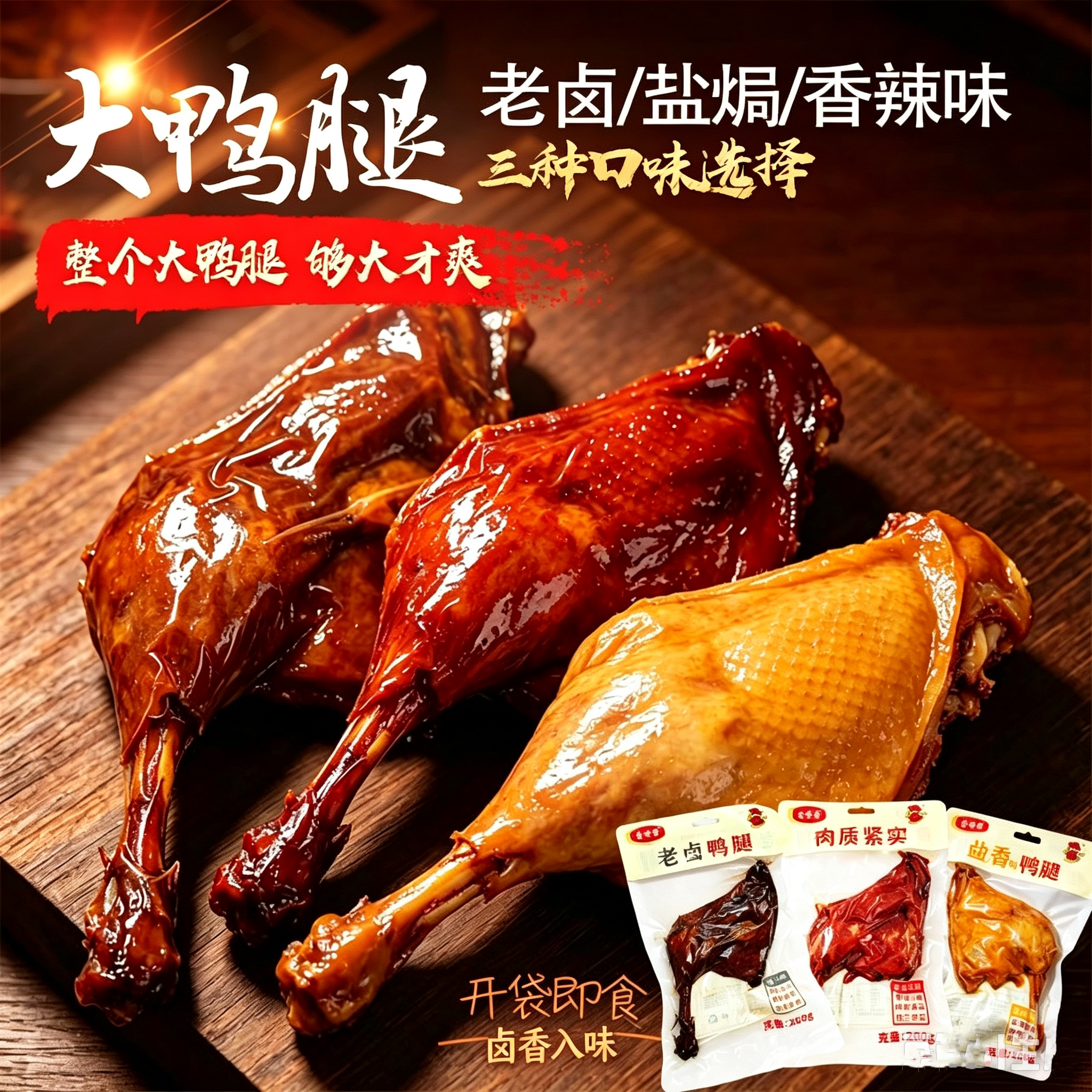 即食卤香辣盐焗大鸭腿下酒夜宵