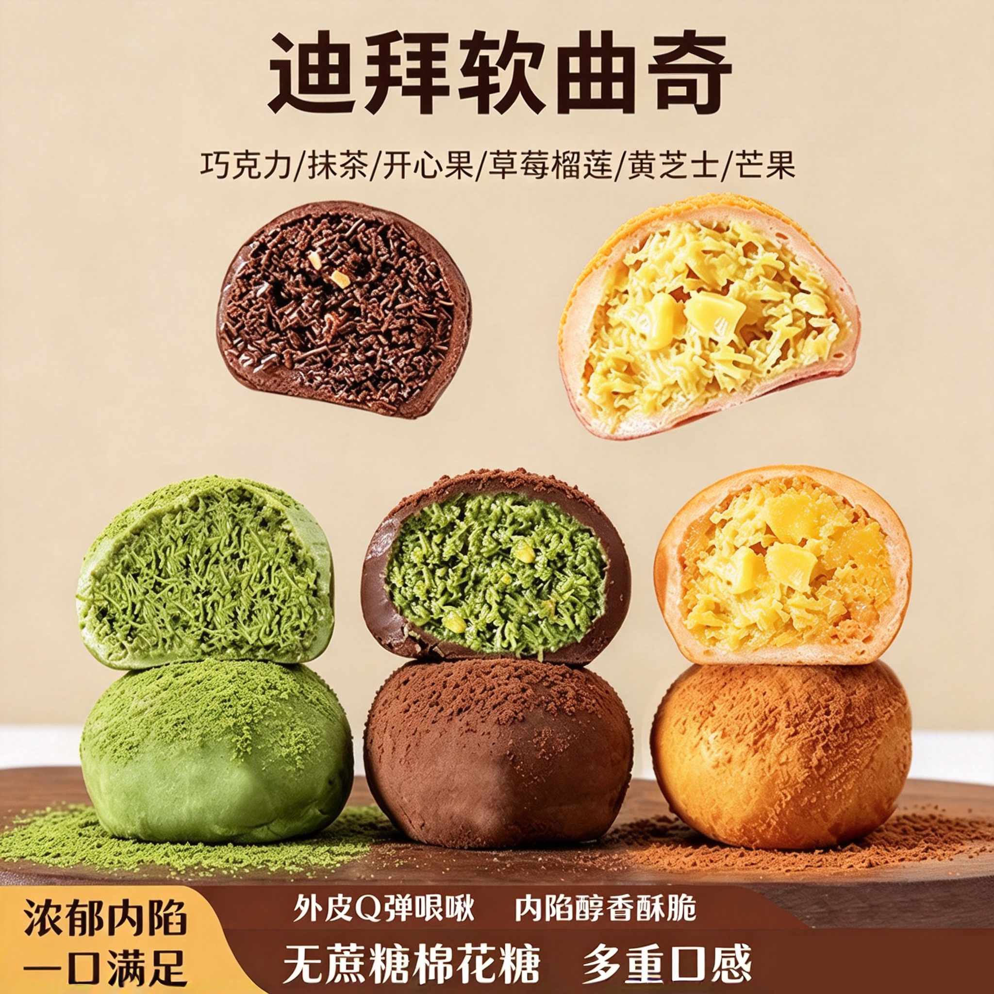 轻膳语迪拜软曲奇8个装网红零食