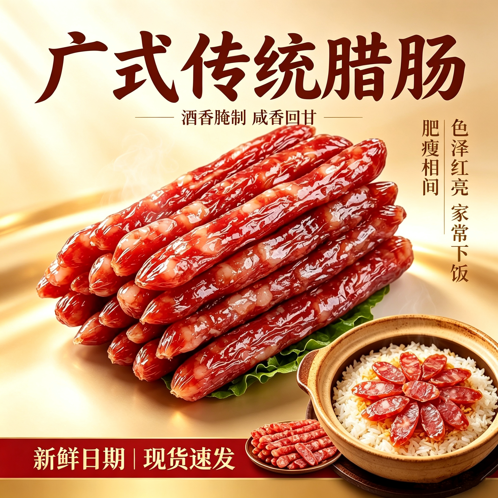 广式腊肠广东特产500g煲仔饭