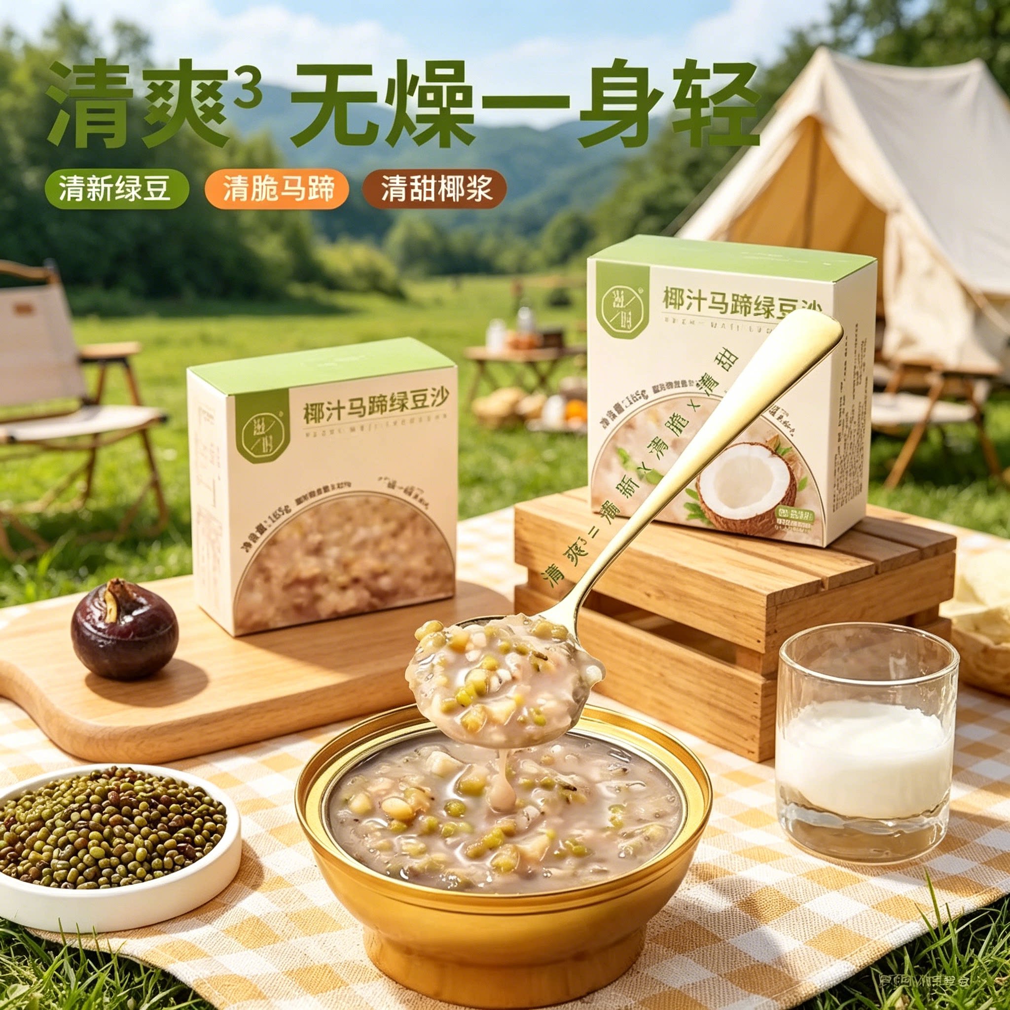 滋时椰汁马蹄绿豆沙即食粥165g