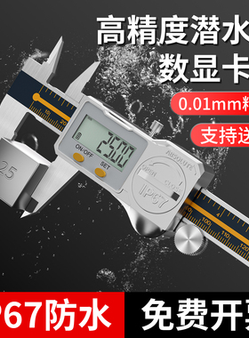 ip67防水数显卡尺电子高精度工业级家用德国游标卡尺英示油标卡尺
