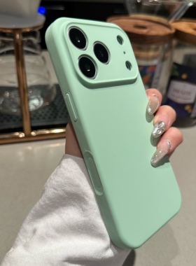 软糯肤感液态硅胶一体拍照Ai按键适用于苹果17promax曼波绿16pro精孔Air全包15pm保护套14纯色13Pro防摔plus