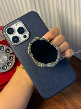 ins黑宝石支架适适用于16promax手机壳深蓝色苹果17pm创意15plus新款17pro个性软壳xs防摔14女款ip13软保护套