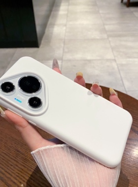 高颜值适用于华为Pura70pro新款纯白色纯色液态硅胶P60Pro亲肤P80手感Pura70mate40日韩简约高级感手机壳防摔