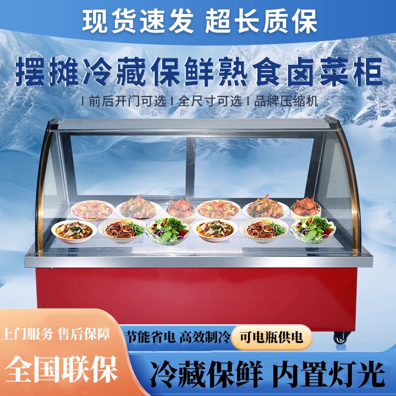 摆摊电瓶供电冷藏展示柜钢化玻璃台式冷藏展示柜三轮车摆摊保鲜柜
