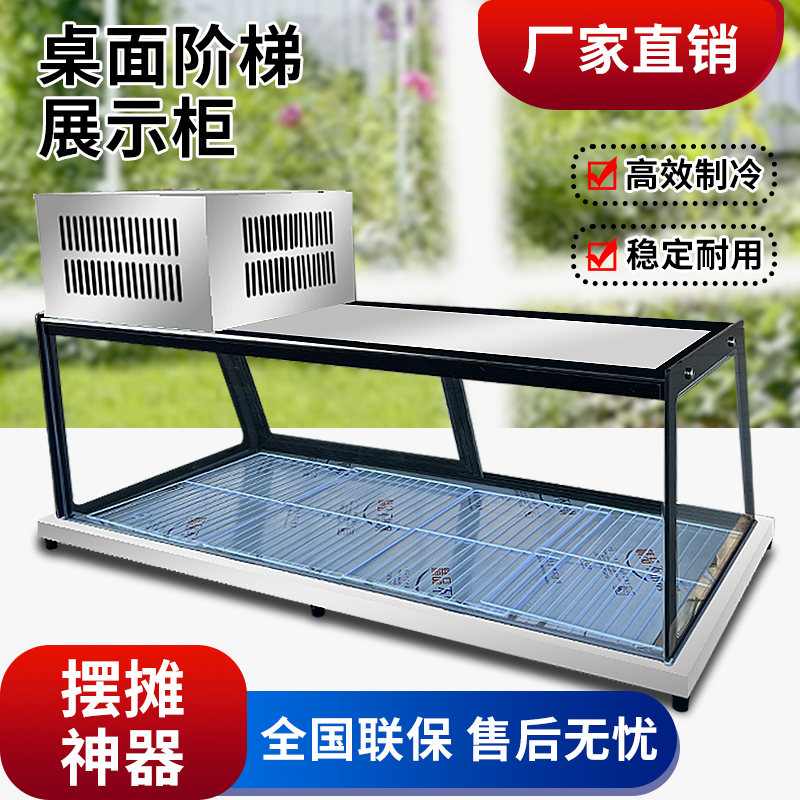 三轮车夜市摆摊移动冷藏柜卤味专用烧烤熟食炸串柜台式保鲜展示柜