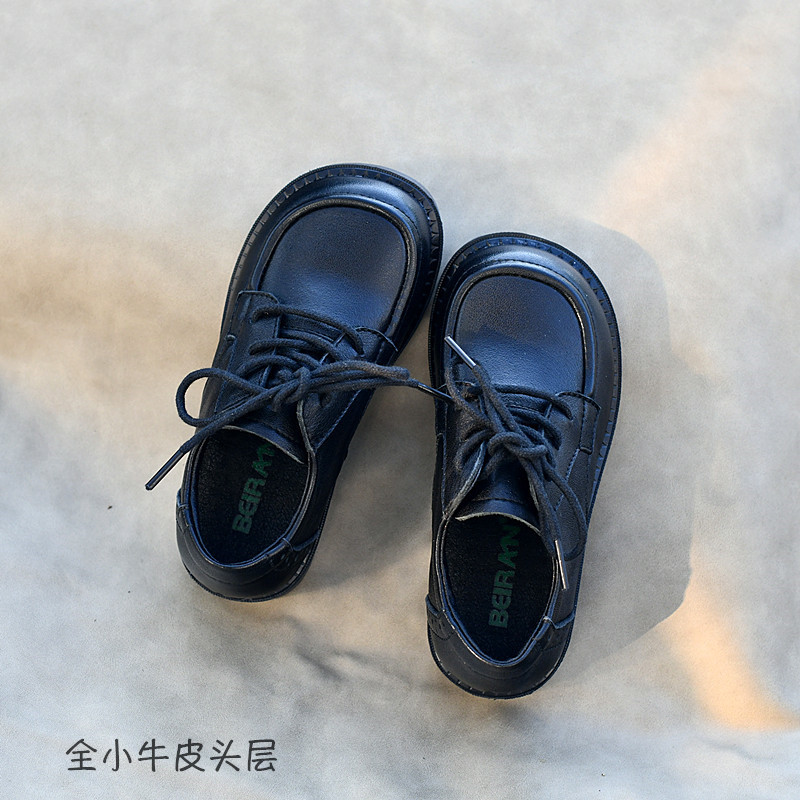 儿童黑皮鞋校园演出鞋玛丽珍