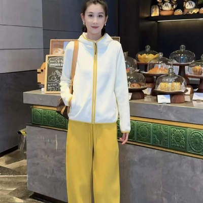 摇粒绒休闲运动套装女2025春秋
