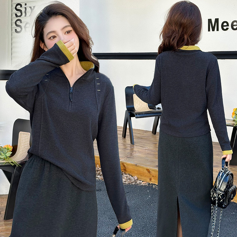 时尚打底套装裙女2025新款秋冬