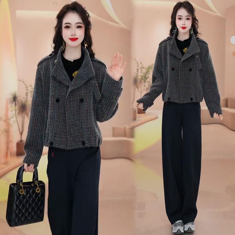 格纹短外套女2025秋季新款时髦