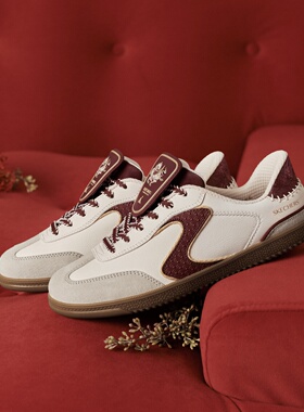 Skechers斯凯奇2026新年款女士舒适一脚蹬好运德训板鞋800034W