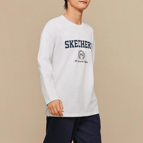 Skechers斯凯奇成毅同款男女时尚百搭宽松舒适长袖T恤衫L325U013