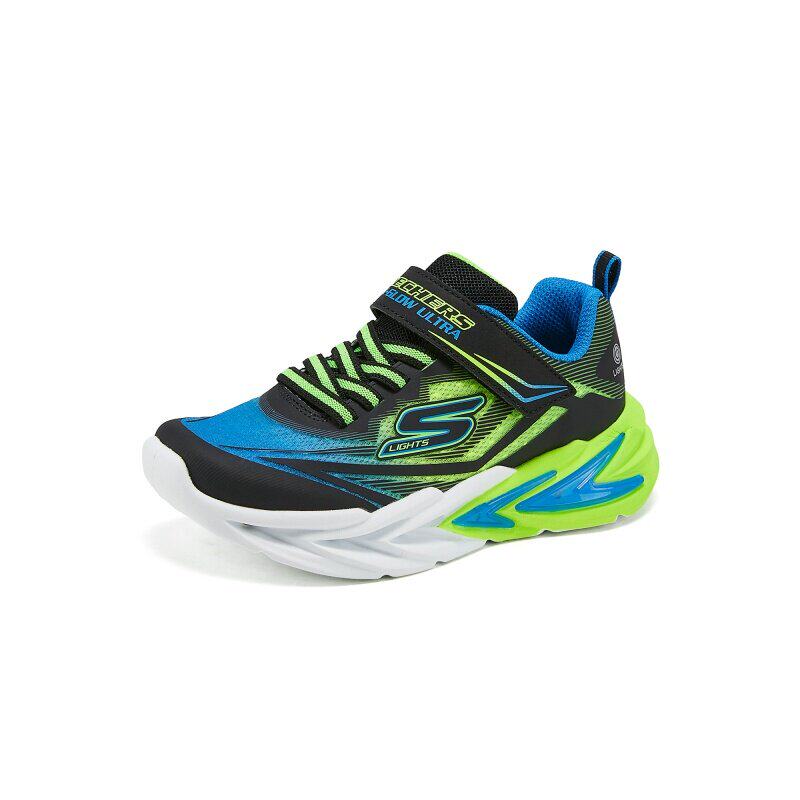Skechers斯凯奇男童春夏季魔术贴闪灯鞋童趣一脚蹬运动鞋405308L