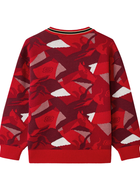 Skechers斯凯奇新年款男童时尚百搭舒适保暖毛织套头卫衣L126B022