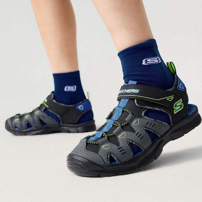 Skechers斯凯奇男童夏季溯溪舒适轻便透气包头运动凉鞋407015L