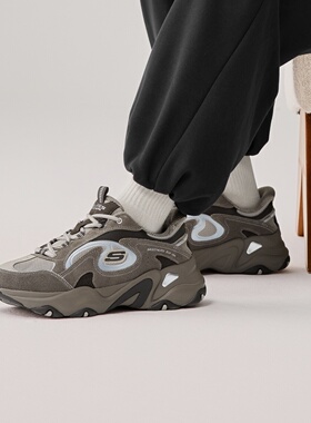 Skechers斯凯奇2025秋季男士厚底时尚潮流绑带休闲运动鞋232417