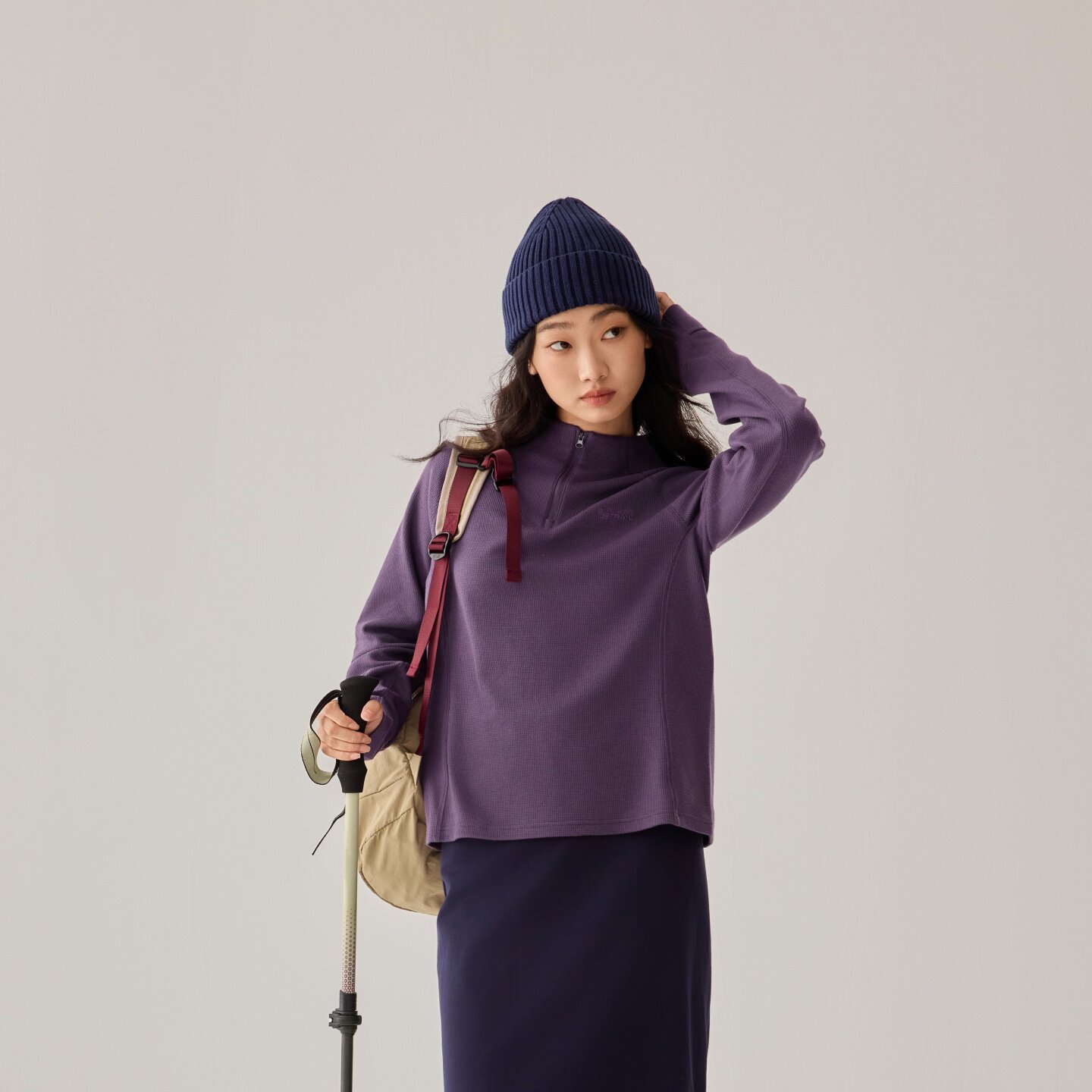 Skechers斯凯奇2025新款女士秋冬纯色百搭吸湿长袖T恤衫P425W209