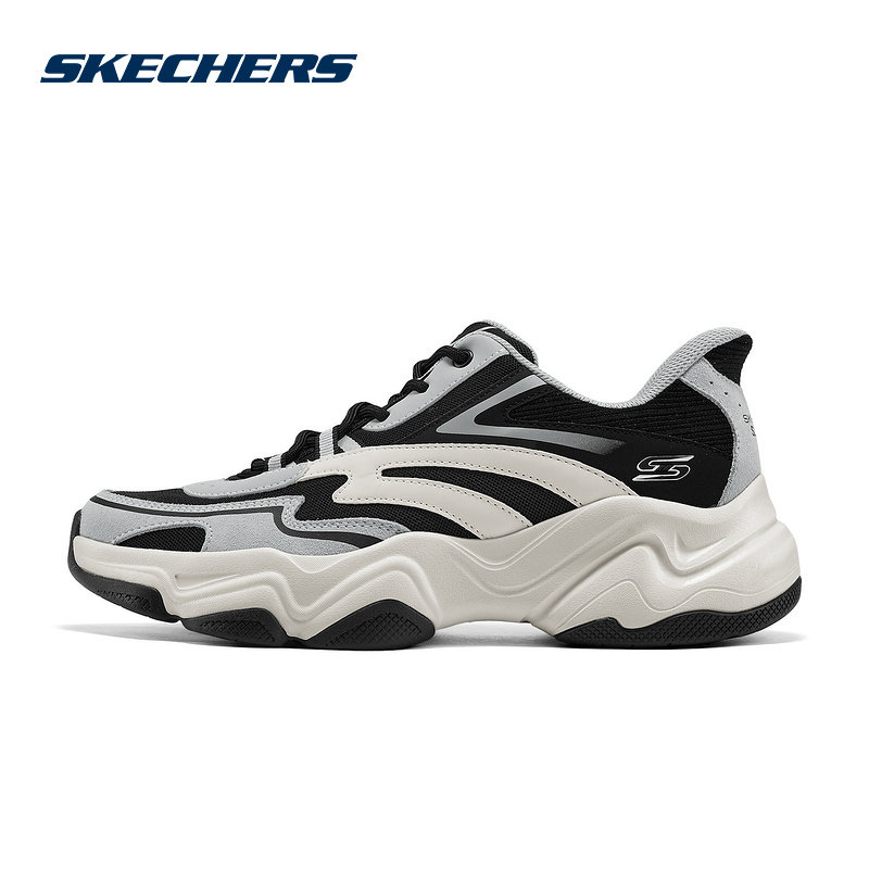 Skechers斯凯奇男鞋轻便透气舒适耐穿缓震运动老爹鞋118335/WBK