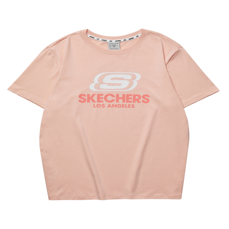 Skechers斯凯奇夏季男女款宽松透气短袖T恤经典百搭上衣L122U199