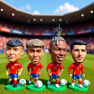 足球球星玩偶摆件送男生礼物明星周人物边内马尔摇头公仔