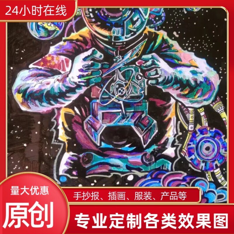 手抄报代画儿童画漫画原创主题画2D/3D绘图
