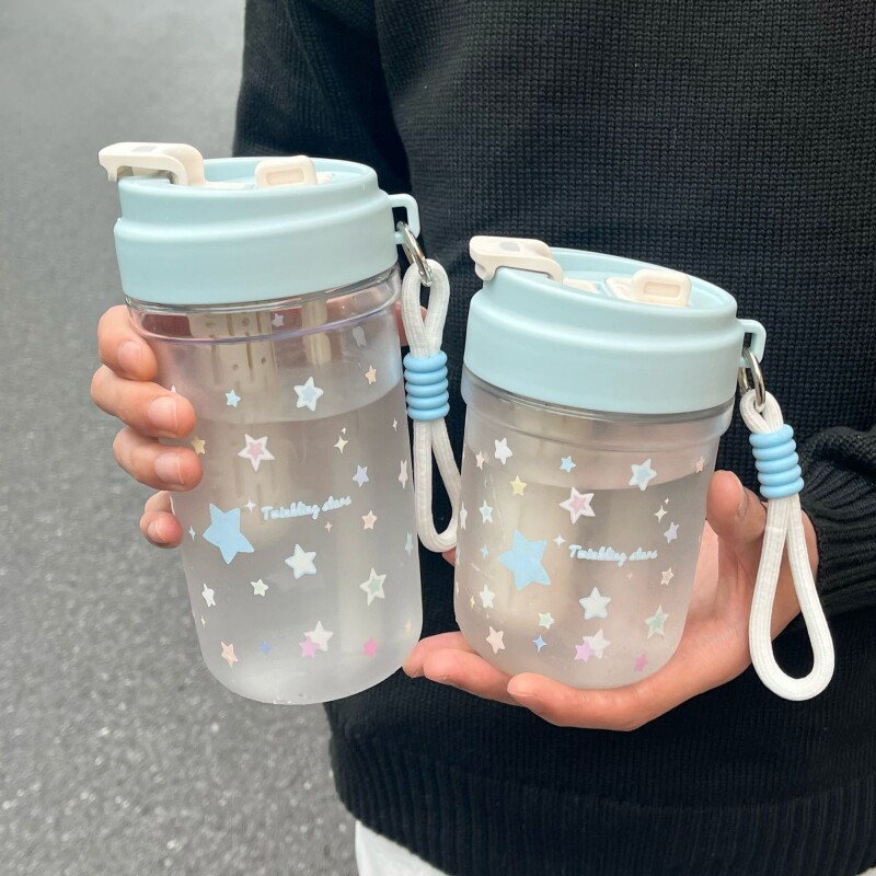女生高颜值迷你水杯女便携咖啡杯学生杯随手杯可爱ins四季吸管杯