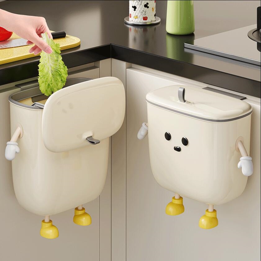 垃圾桶家用厨房专用免弯腰免弯腰卫生间厕所可爱马桶纸篓带盖子