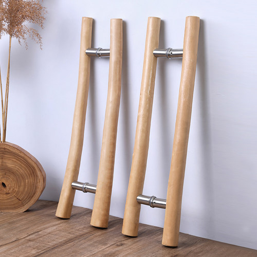 原木玻璃门拉手大门实木门把手