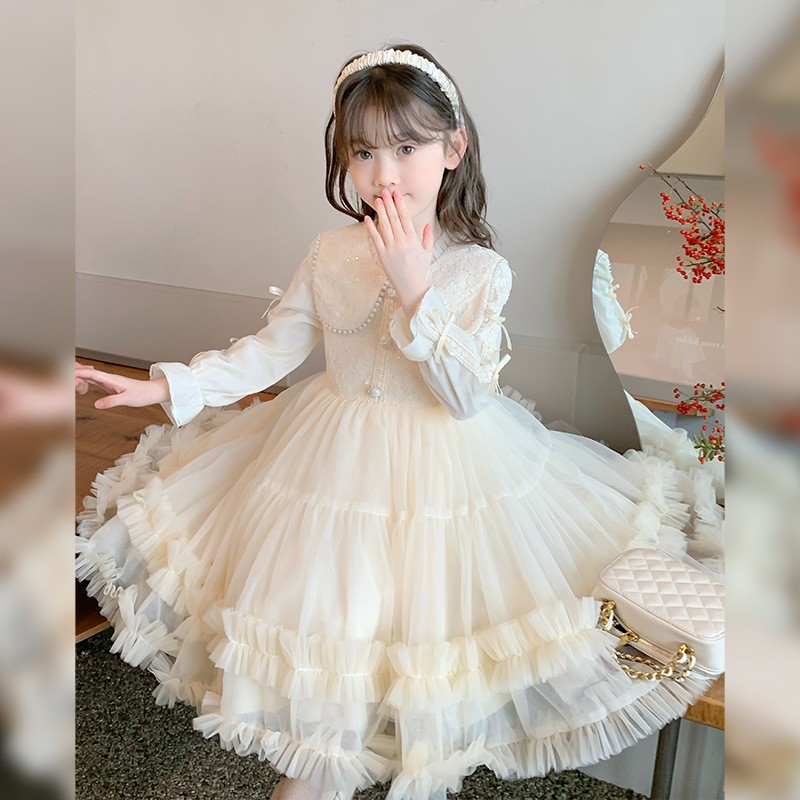 2026新款女童春秋网纱公主裙