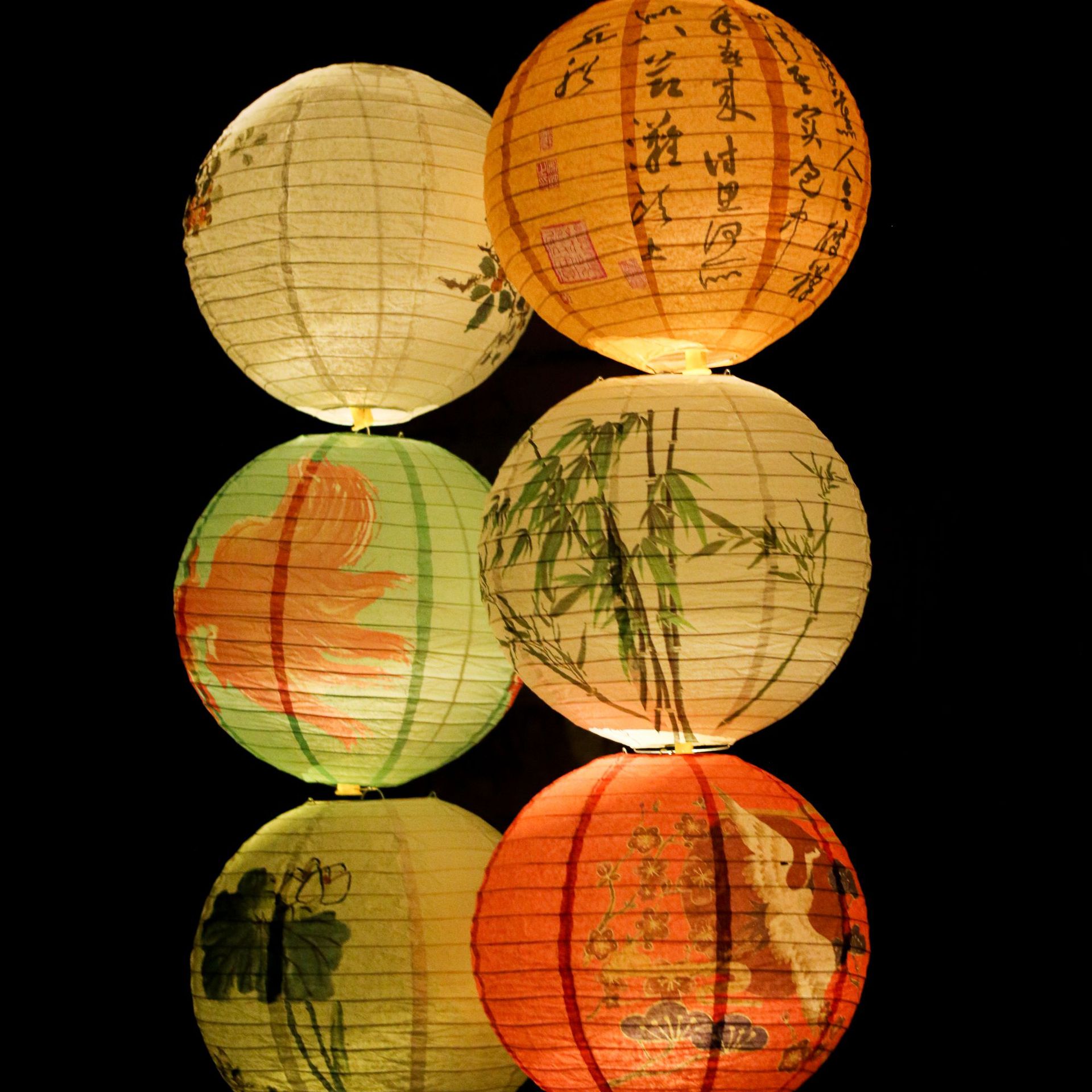 纸质国风庭院30cm纸灯笼