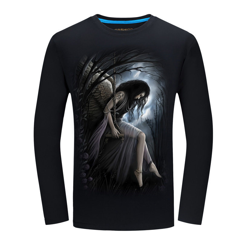 Cpai/ Autumn 3D printing Long sleeve T-shirt Europe and America Large men's wear Explosive money Nightin the Men's clothing, T-shirt  category - from Buy2taobao.com to provide professional Taobao agent buy service