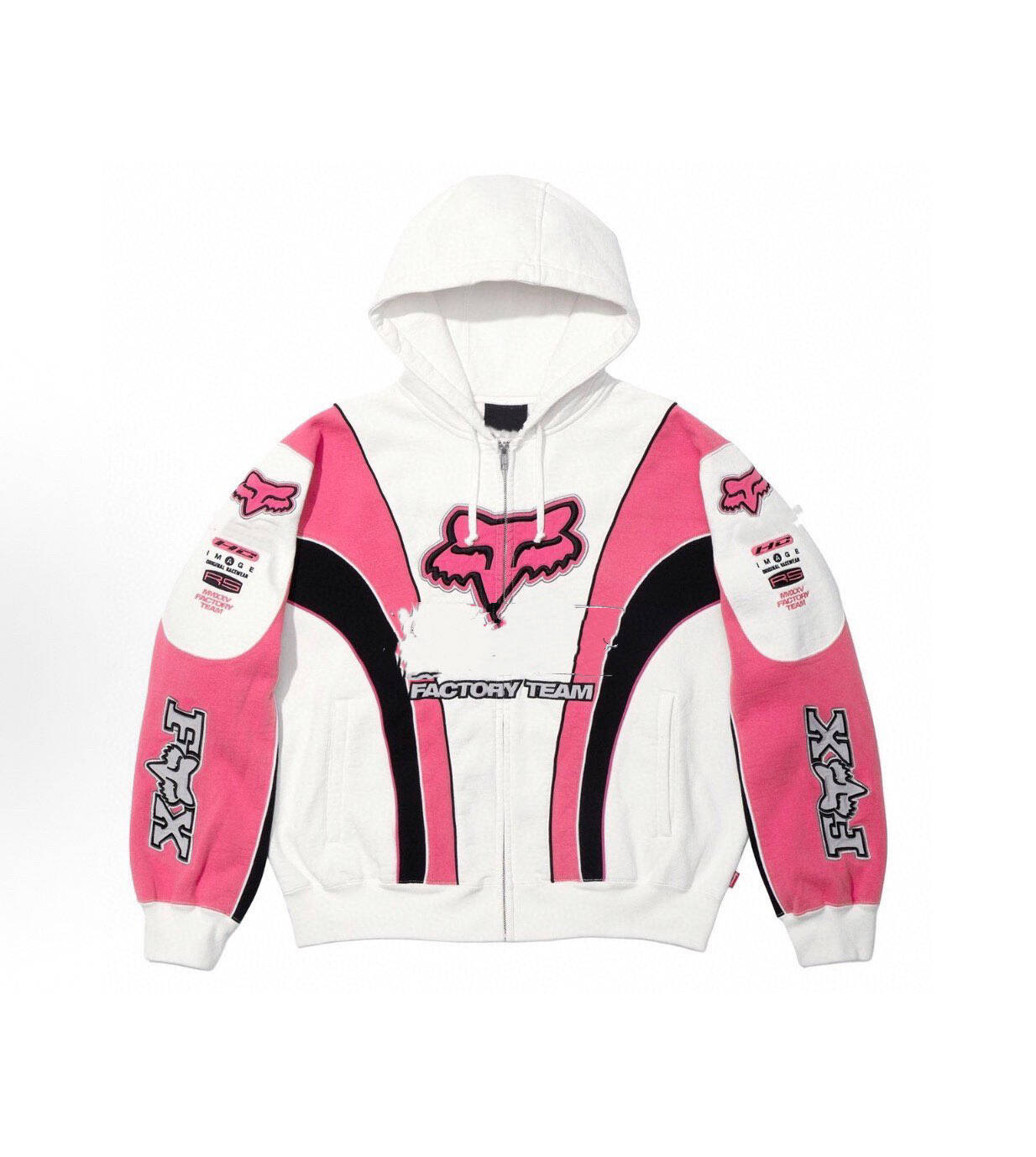 thumbnail for Fox FW25 Hooded Sweatshirt logo embroidered pattern zip hooded sweatshirt jacket